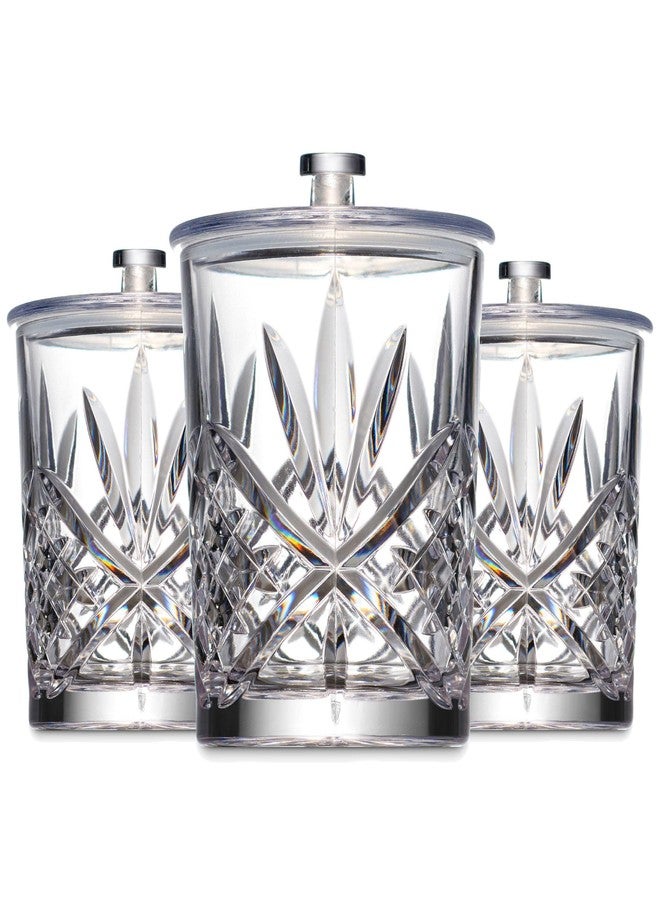 غودينغر مجموعة برطمانات تخزين جودينجر مع أغطية، مجموعة علب تخزين، برطمانات صيدلية، برطمان حلوى، علبة قهوة، حامل أعواد قطنية، إكسسوارات حمام، إكسسوارات مطبخ، أكريليك مقاوم للكسر - 11 أونصة، مجموعة من 3 قطع - Image 3